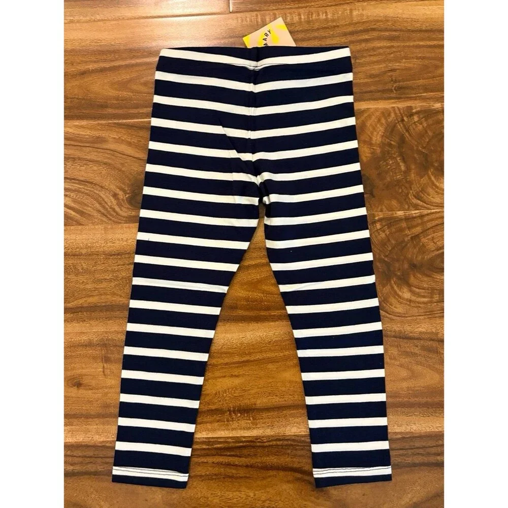 NWT Primary Park Stripe Leggings, Navy/Ivory Stripe, Size 4T